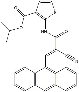 (E)-isopropyl 2-(3-(anthracen-9-yl)-2-cyanoacrylamido)thiophene-3-carboxylate Struktur