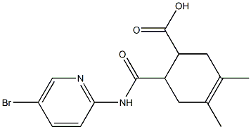 6-((5-bromopyridin-2-yl)carbamoyl)-3,4-dimethylcyclohex-3-enecarboxylic acid Struktur