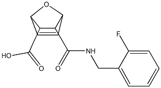 3-((2-fluorobenzyl)carbamoyl)-7-oxabicyclo[2.2.1]hept-5-ene-2-carboxylic acid Struktur