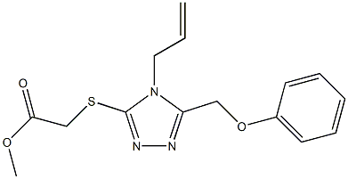 methyl 2-((4-allyl-5-(phenoxymethyl)-4H-1,2,4-triazol-3-yl)thio)acetate Struktur