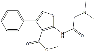 methyl 2-(2-(dimethylamino)acetamido)-4-phenylthiophene-3-carboxylate Struktur