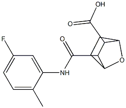 3-((5-fluoro-2-methylphenyl)carbamoyl)-7-oxabicyclo[2.2.1]heptane-2-carboxylic acid Struktur