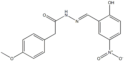 (E)-N'-(2-hydroxy-5-nitrobenzylidene)-2-(4-methoxyphenyl)acetohydrazide Struktur