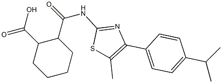 2-((4-(4-isopropylphenyl)-5-methylthiazol-2-yl)carbamoyl)cyclohexanecarboxylic acid Struktur