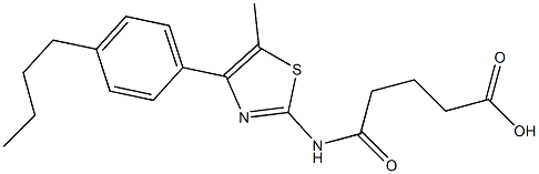 5-((4-(4-butylphenyl)-5-methylthiazol-2-yl)amino)-5-oxopentanoic acid Struktur