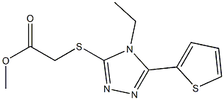 methyl 2-((4-ethyl-5-(thiophen-2-yl)-4H-1,2,4-triazol-3-yl)thio)acetate Struktur