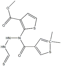 methyl 5-methyl-2-(2-(5-methylthiophene-3-carbonyl)hydrazinecarbothioamido)thiophene-3-carboxylate Struktur