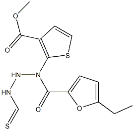 methyl 5-ethyl-2-(2-(furan-2-carbonyl)hydrazinecarbothioamido)thiophene-3-carboxylate Struktur