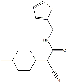 2-cyano-N-(furan-2-ylmethyl)-2-(4-methylcyclohexylidene)acetamide Struktur