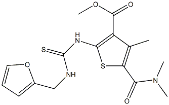 methyl 5-(dimethylcarbamoyl)-2-(3-(furan-2-ylmethyl)thioureido)-4-methylthiophene-3-carboxylate Structure