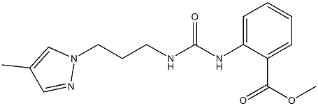 methyl 2-(3-(3-(4-methyl-1H-pyrazol-1-yl)propyl)ureido)benzoate Struktur