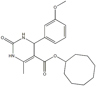 cyclooctyl 4-(3-methoxyphenyl)-6-methyl-2-oxo-1,2,3,4-tetrahydropyrimidine-5-carboxylate Struktur