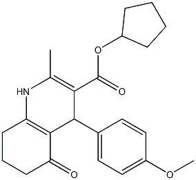 cyclopentyl 4-(4-methoxyphenyl)-2-methyl-5-oxo-1,4,5,6,7,8-hexahydroquinoline-3-carboxylate Struktur