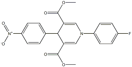 dimethyl 1-(4-fluorophenyl)-4-(4-nitrophenyl)-1,4-dihydropyridine-3,5-dicarboxylate Struktur