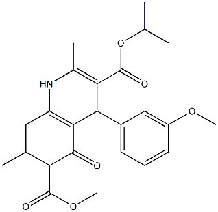 3-isopropyl 6-methyl 4-(3-methoxyphenyl)-2,7-dimethyl-5-oxo-1,4,5,6,7,8-hexahydroquinoline-3,6-dicarboxylate Struktur