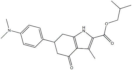 isobutyl 6-(4-(dimethylamino)phenyl)-3-methyl-4-oxo-4,5,6,7-tetrahydro-1H-indole-2-carboxylate Struktur