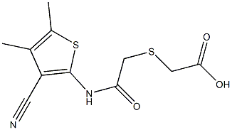 2-((2-((3-cyano-4,5-dimethylthiophen-2-yl)amino)-2-oxoethyl)thio)acetic acid Struktur