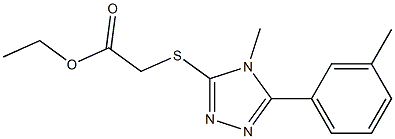 ethyl 2-((4-methyl-5-(m-tolyl)-4H-1,2,4-triazol-3-yl)thio)acetate Struktur