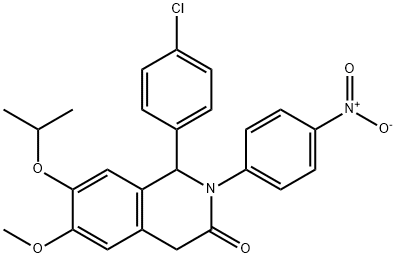 1-(4-chlorophenyl)-7-isopropoxy-6-methoxy-2-(4-nitrophenyl)-1,2-dihydroisoquinolin-3(4H)-one Struktur