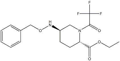 (2S,5R)-ethyl 5-((benzyloxy)amino)-1-(2,2,2-trifluoroacetyl)piperidine-2-carboxylate Struktur