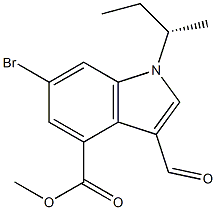 (S)-methyl 6-bromo-1-sec-butyl-3-formyl-1H-indole-4-carboxylate Struktur