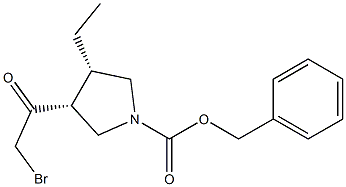 cis-benzyl 3-(2-bromoacetyl)-4-ethylpyrrolidine-1-carboxylate Struktur