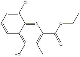 8-Chloro-4-hydroxy-3-methyl-quinoline-2-carboxylic acid ethyl ester Struktur