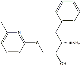 (2S,3S)-3-amino-1-(6-methylpyridin-2-ylthio)-4-phenylbutan-2-ol Struktur