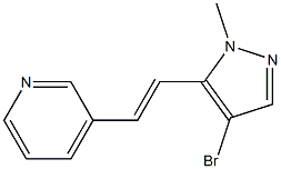 (E)-3-(2-(4-bromo-1-methyl-1H-pyrazol-5-yl)vinyl)pyridine Struktur