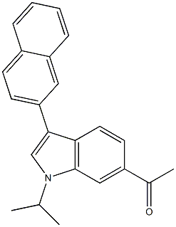 1-(1-isopropyl-3-(naphthalen-2-yl)-1H-indol-6-yl)ethanone Struktur