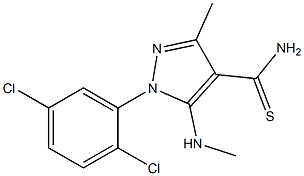 1-(2,5-dichlorophenyl)-3-methyl-5-(methylamino)-1H-pyrazole-4-carbothioamide Struktur