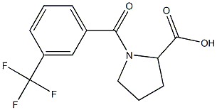 1-(3-(trifluoromethyl)benzoyl)pyrrolidine-2-carboxylic acid Struktur