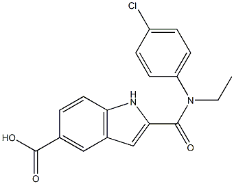 2-((4-chlorophenyl)(ethyl)carbamoyl)-1H-indole-5-carboxylic acid Struktur