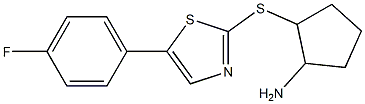 2-(5-(4-fluorophenyl)thiazol-2-ylthio)cyclopentanamine Struktur