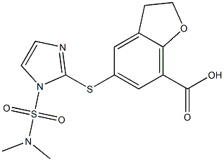 5-(1-(N,N-dimethylsulfamoyl)-1H-imidazol-2-ylthio)-2,3-dihydrobenzofuran-7-carboxylic acid Struktur