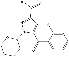 5-(2-fluorobenzoyl)-1-(tetrahydro-2H-pyran-2-yl)-1H-pyrazole-3-carboxylic acid Struktur