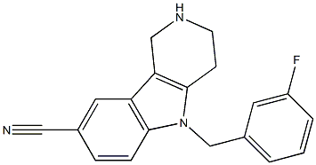 5-(3-fluorobenzyl)-2,3,4,5-tetrahydro-1H-pyrido[4,3-b]indole-8-carbonitrile Struktur