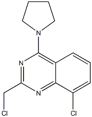 8-chloro-2-(chloromethyl)-4-(pyrrolidin-1-yl)quinazoline Struktur