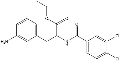 ethyl 3-(3-aminophenyl)-2-(3,4-dichlorobenzamido)propanoate Struktur