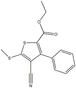 ethyl 4-cyano-5-(methylthio)-3-phenylthiophene-2-carboxylate Struktur