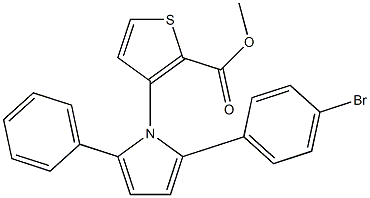 methyl 3-(2-(4-bromophenyl)-5-phenyl-1H-pyrrol-1-yl)thiophene-2-carboxylate Struktur