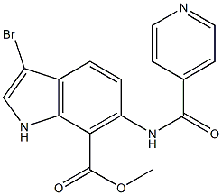 methyl 3-bromo-6-(isonicotinamido)-1H-indole-7-carboxylate Struktur