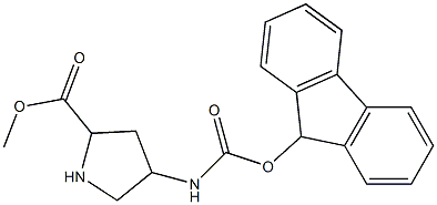 methyl 4-((9H-fluoren-9-yloxy)carbonylamino)pyrrolidine-2-carboxylate Struktur