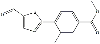 methyl 4-(5-formylthiophen-2-yl)-3-methylbenzoate Struktur