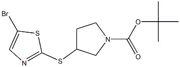 tert-butyl 3-(5-bromothiazol-2-ylthio)pyrrolidine-1-carboxylate Struktur