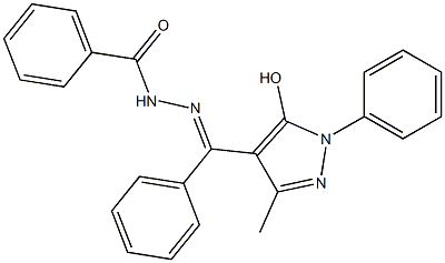 N'-[(1E)-(5-hydroxy-3-methyl-1-phenyl-1H-pyrazol-4-yl)(phenyl)methylene]benzohydrazide Struktur