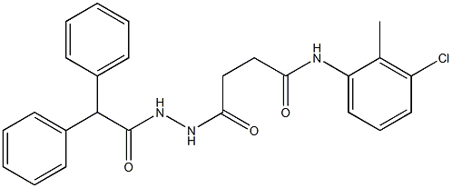 N-(3-chloro-2-methylphenyl)-4-[2-(diphenylacetyl)hydrazino]-4-oxobutanamide Struktur