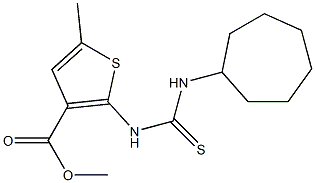 methyl 2-(3-cycloheptylthioureido)-5-methylthiophene-3-carboxylate Struktur