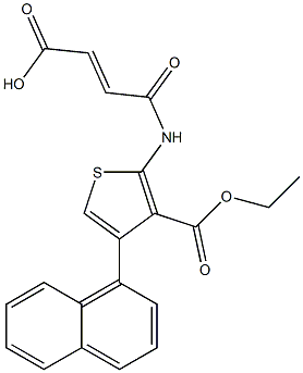 (E)-4-((3-(ethoxycarbonyl)-4-(naphthalen-1-yl)thiophen-2-yl)amino)-4-oxobut-2-enoic acid Struktur