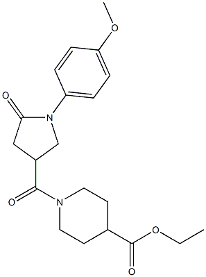 ethyl 1-(1-(4-methoxyphenyl)-5-oxopyrrolidine-3-carbonyl)piperidine-4-carboxylate Struktur